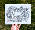 Succulent Wreath, print