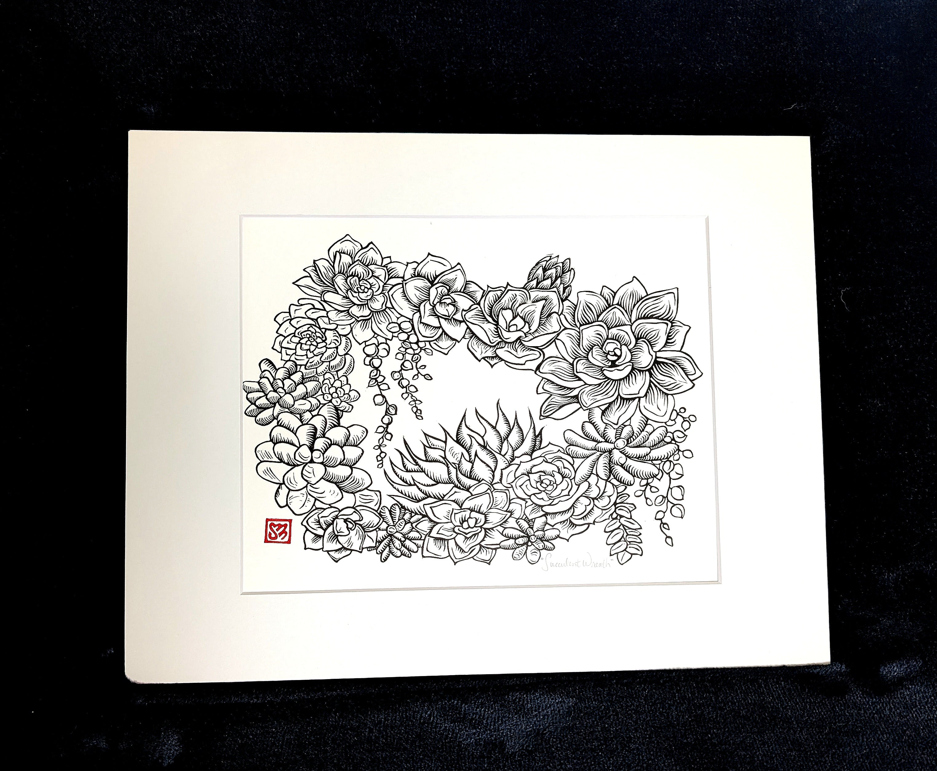 Succulent Wreath, print